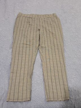 DKNY Beige Plaid Ankle Pants